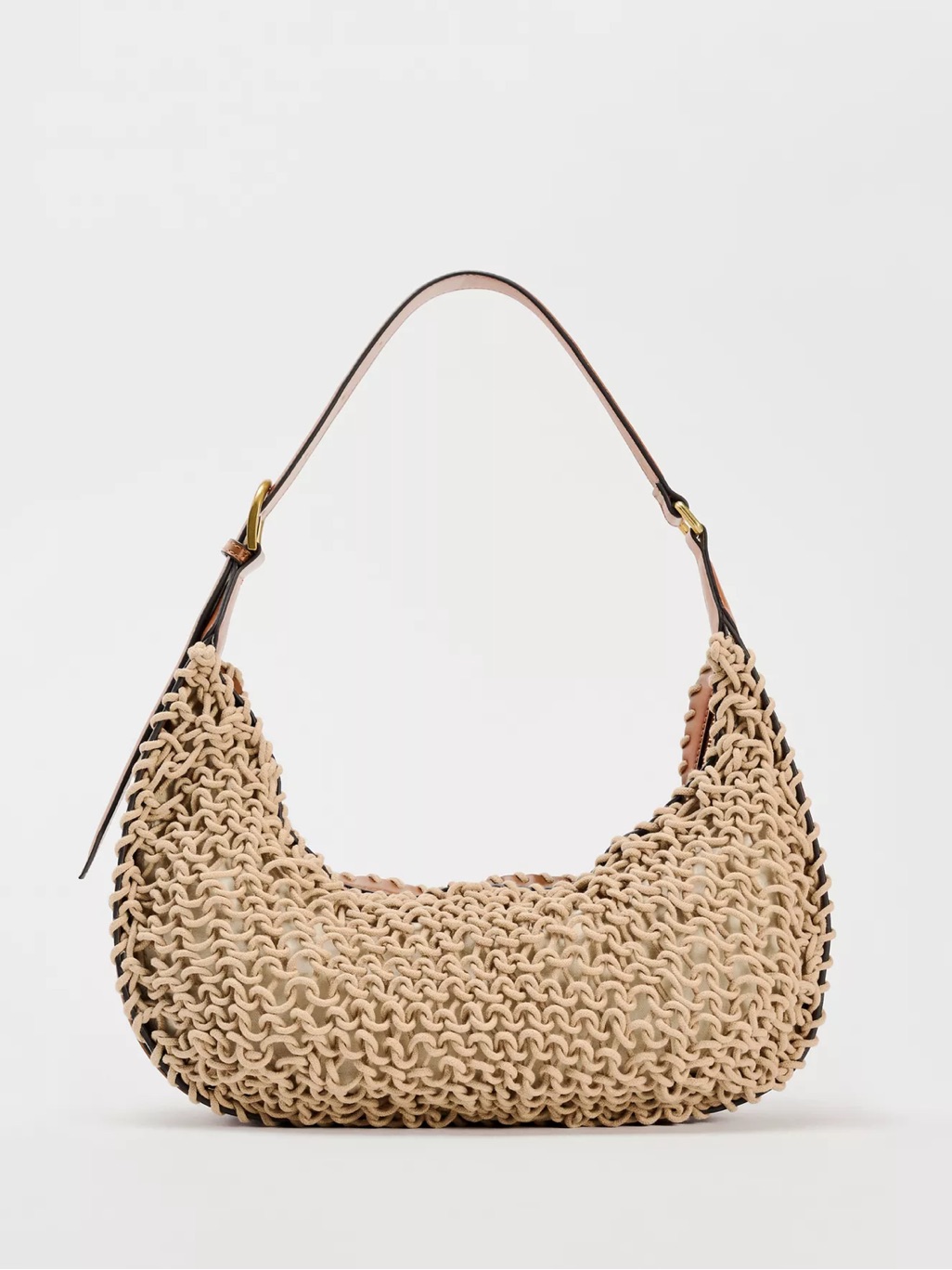 Zara Braided Rope Shoulder Bag - Dark Tan